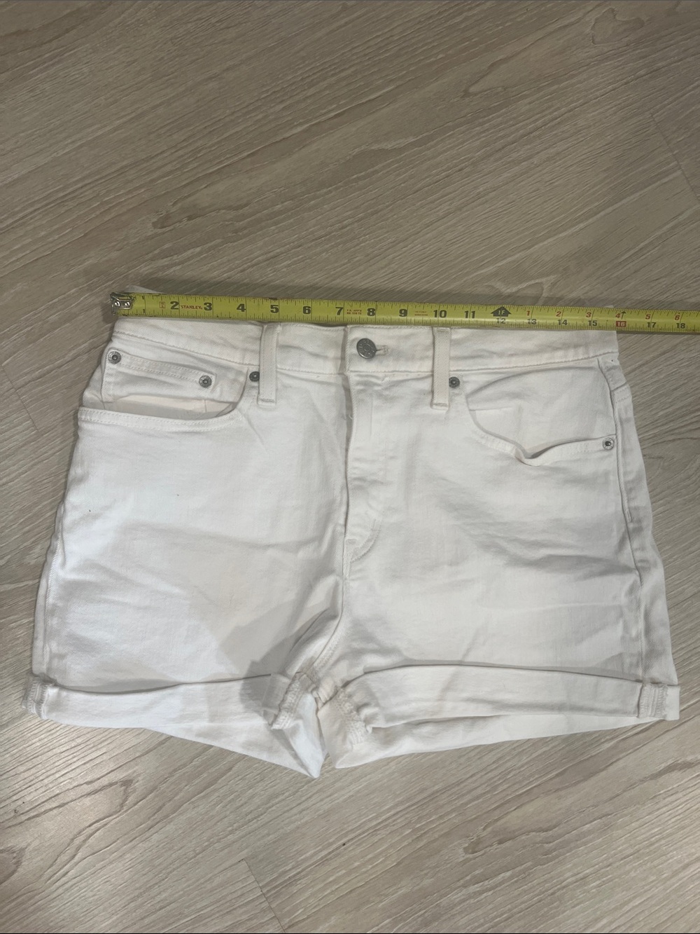 J. Crew White Rolled-Hem Denim Shorts - Picture 4 of 4